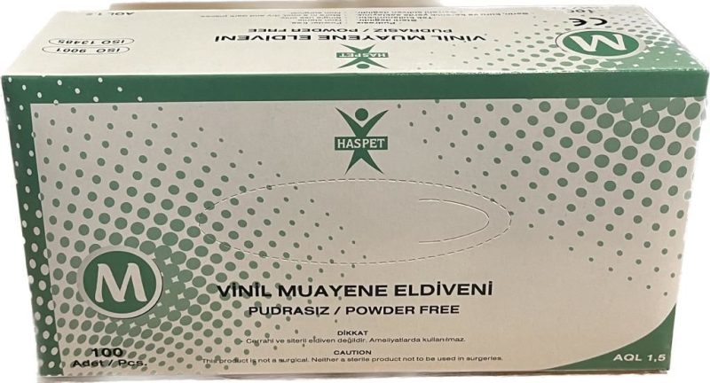 Has-Pet Vinil Eldiven Pudrasız M 100 Adet