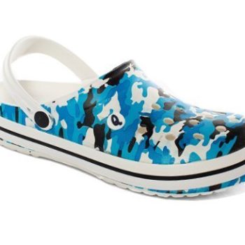 Q-Clogs Gri Kamuflaj Desen Sabo Terlik Q71