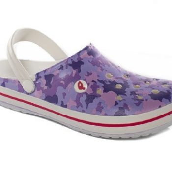 Q-Clogs Mor Kamuflaj Terlik Q74